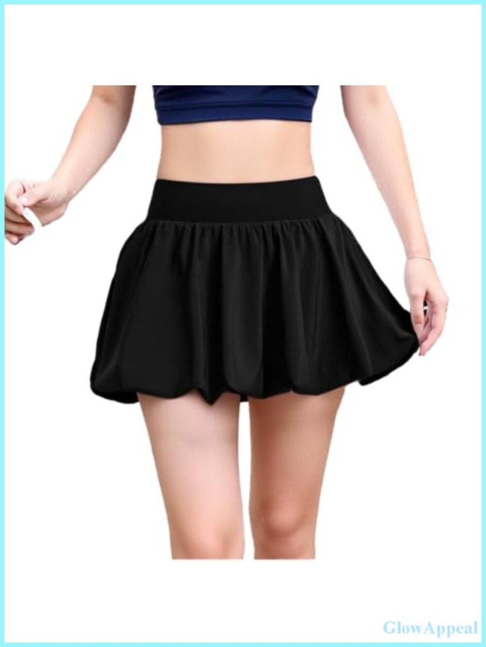 High Waisted Athletic Skort with Ruffled Hem & Side Pockets